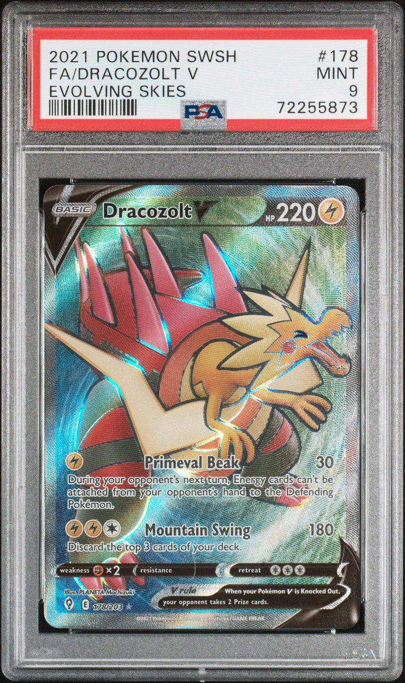 2021 Pokemon Sword & Shield Evolving Skies 178 Full Art/dracozolt V PSA 9