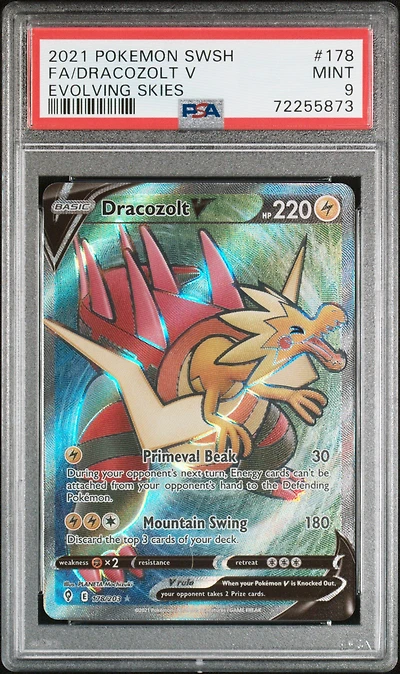 2021 Pokemon Sword & Shield Evolving Skies 178 Full Art/dracozolt V PSA 9