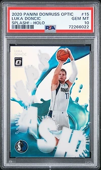 2020 Panini Donruss Optic Splash! 15 Luka Doncic PSA 10