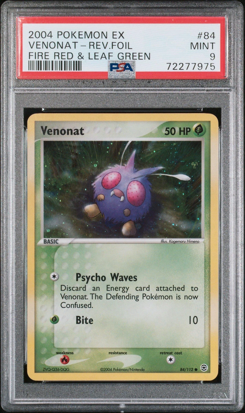 2004 Pokemon Ex Fire Red & Leaf Green 84 Venonat-reverse Foil PSA 9