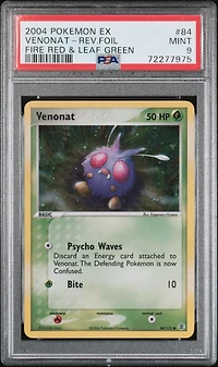 2004 Pokemon Ex Fire Red & Leaf Green 84 Venonat-reverse Foil PSA 9