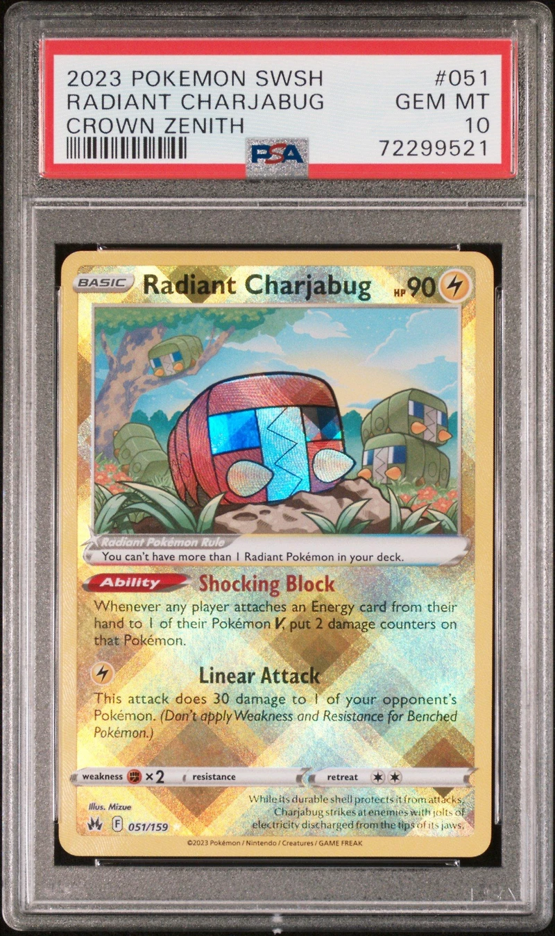 2023 Pokemon Sword And Shield Crown Zenith 051 Radiant Charjabug PSA