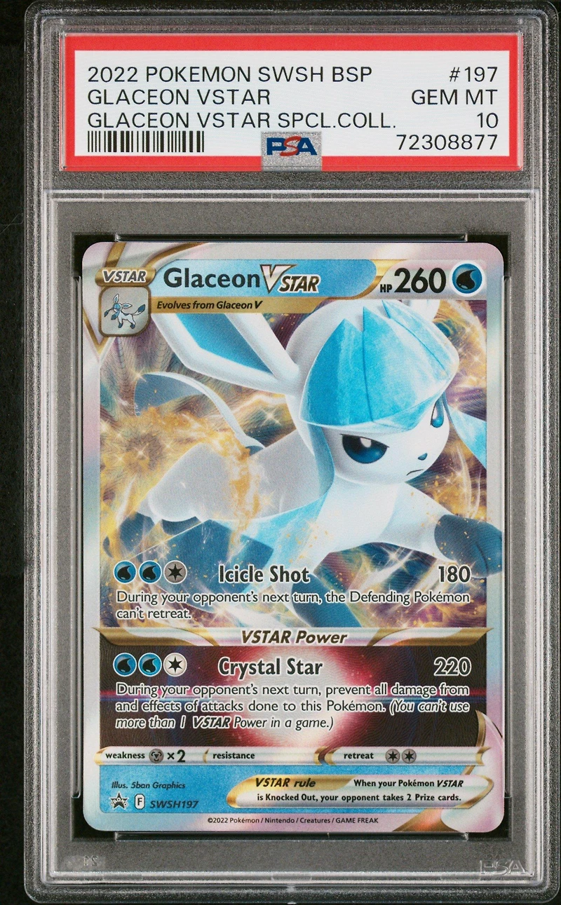 2022 Pokemon Swsh Black Star Promo 197 Glaceon Vstar Glaceon Vstar Special Collection PSA 10