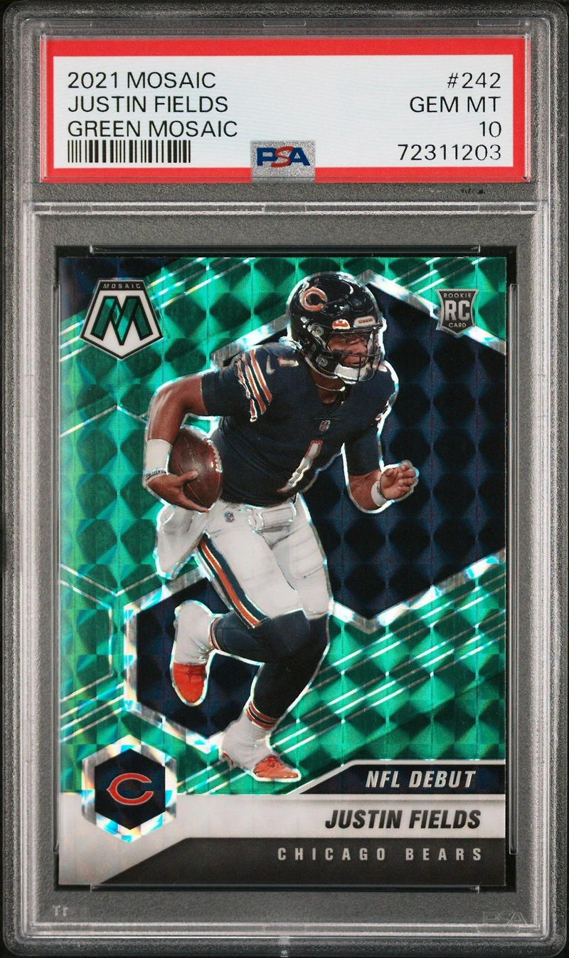 2021 Panini Mosaic 242 Justin Fields PSA 10