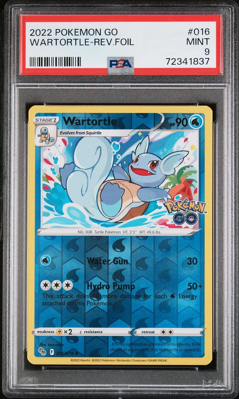 2022 Pokemon Go 016 Wartortle-reverse Foil PSA 9