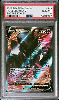 2021 Pokemon Sword & Shield Battle Styles 149 Full Art/necrozma V PSA 10