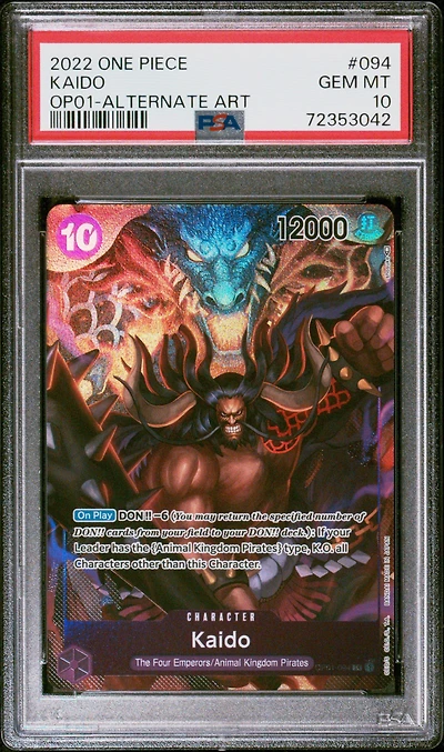 2022 One Piece Op01-romance Dawn 094 Kaido Alternate Art PSA 10