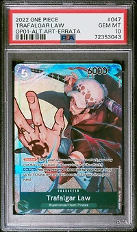 2022 One Piece Op01-romance Dawn Trafalgar Law Alternate Art-errata PSA 10