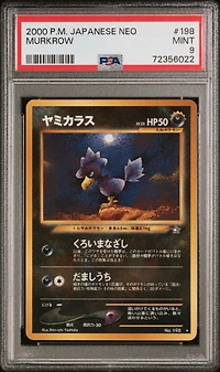 2000 Pokemon Japanese Neo 198 Murkrow PSA 9