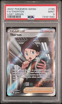 2022 Pokemon Sword & Shield Lost Origin 195 Full Art/thorton PSA 9