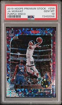 2019 Panini Hoops Premium Stock 259 Ja Morant Purple Disco PSA 10