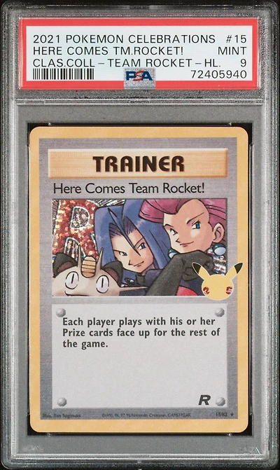 2021 Pokemon Celebrations Classic Collection 15 Here Comes Team Rocket!-holo PSA