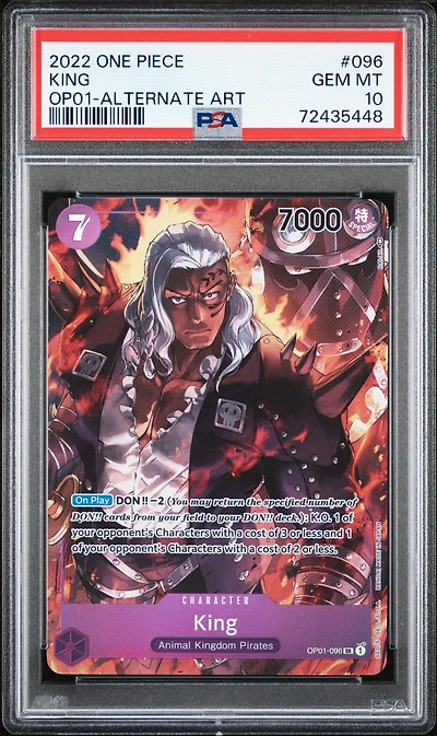 2022 One Piece Romance Dawn King Alternate Art PSA 10
