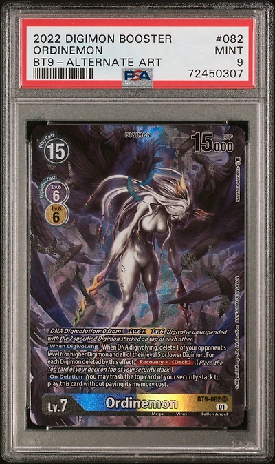 2022 Digimon Booster X Record 082 Ordinemon Alternate Art PSA 9