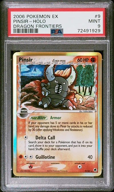 2006 Pokemon Ex Dragon Frontiers 9 Pinsir-holo PSA 9