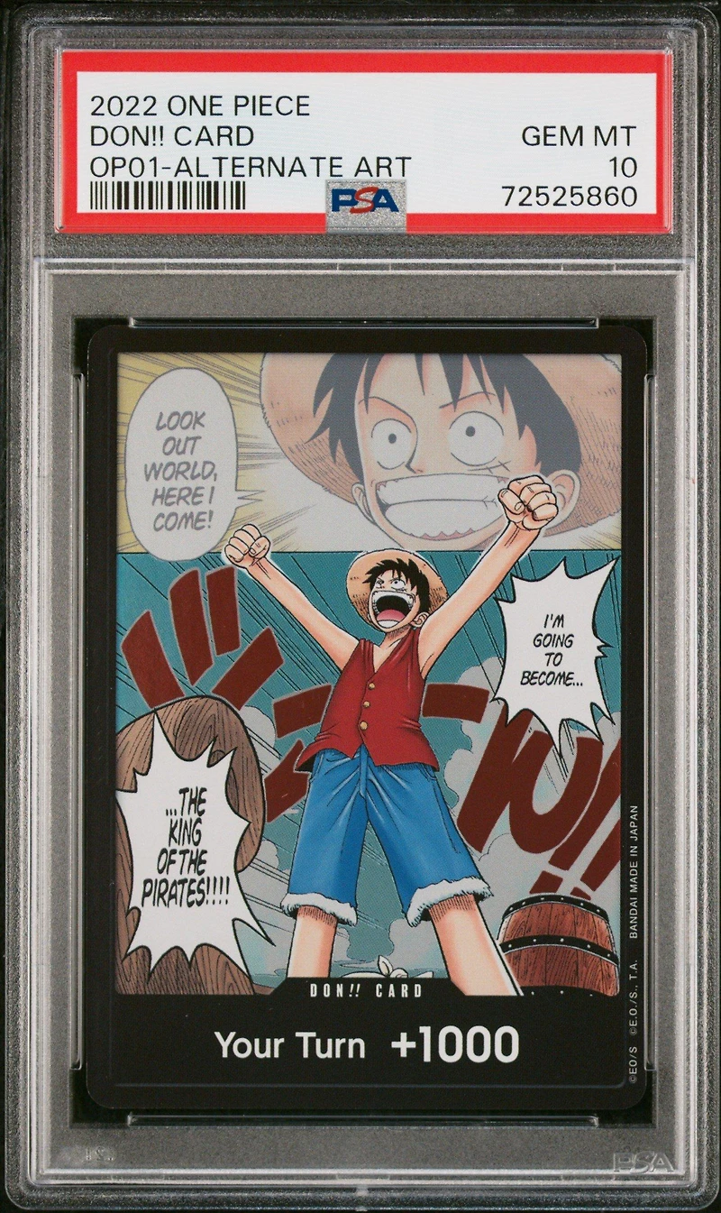 2022 One Piece Op01-romance Dawn Don!! Card Alternate Art PSA 10