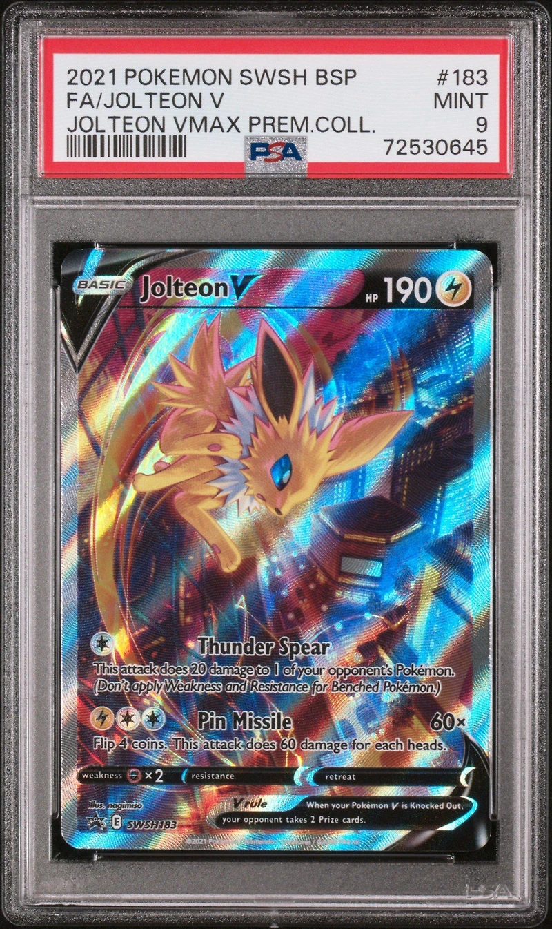 2021 Pokemon Swsh Black Star Promo 183 Fa/jolteon V PSA