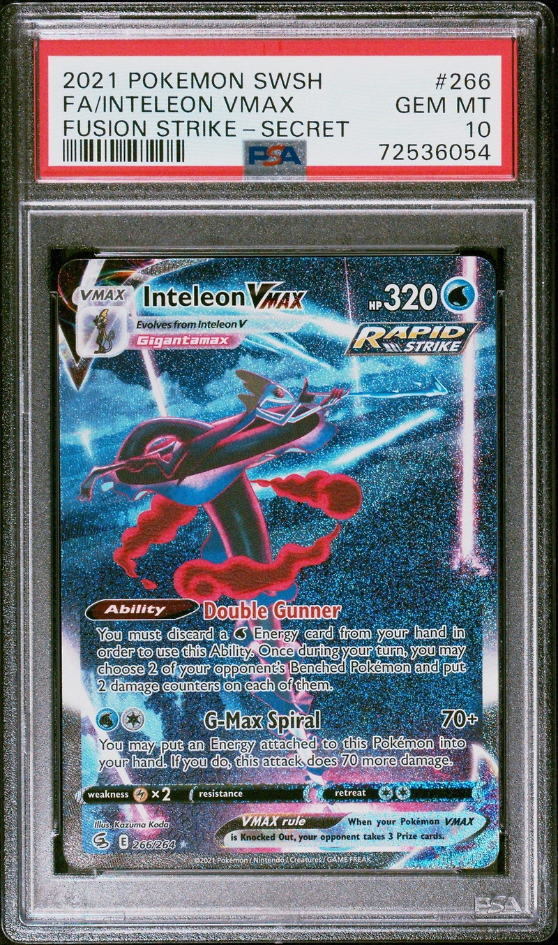 2021 Pokemon Sword & Shield Fusion Strike 266 Fa/inteleon Vmax PSA