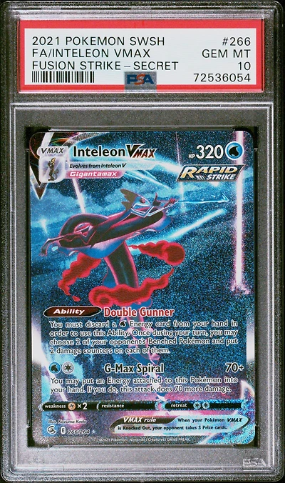 2021 Pokemon Sword & Shield Fusion Strike 266 Fa/inteleon Vmax PSA