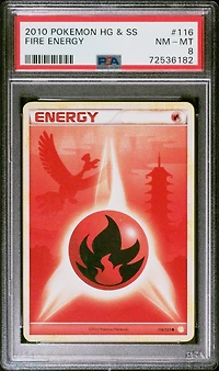 2010 Pokemon Heartgold & Soulsilver 116 Fire Energy PSA 8