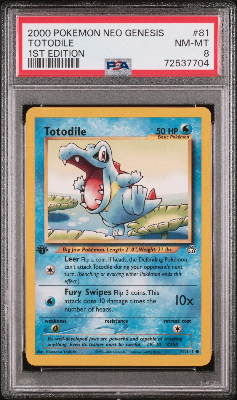 2000 Pokemon Neo Genesis 1st Edition 81 Totodile PSA