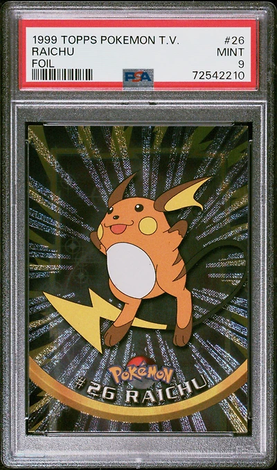 1999 Topps Pokemon Tv 26 Raichu Foil PSA 9