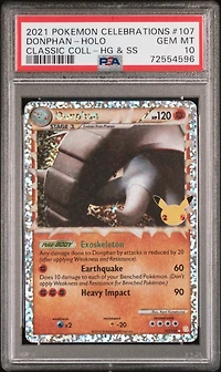 2021 Pokemon Celebrations Classic Collection 107 Donphan-holo PSA