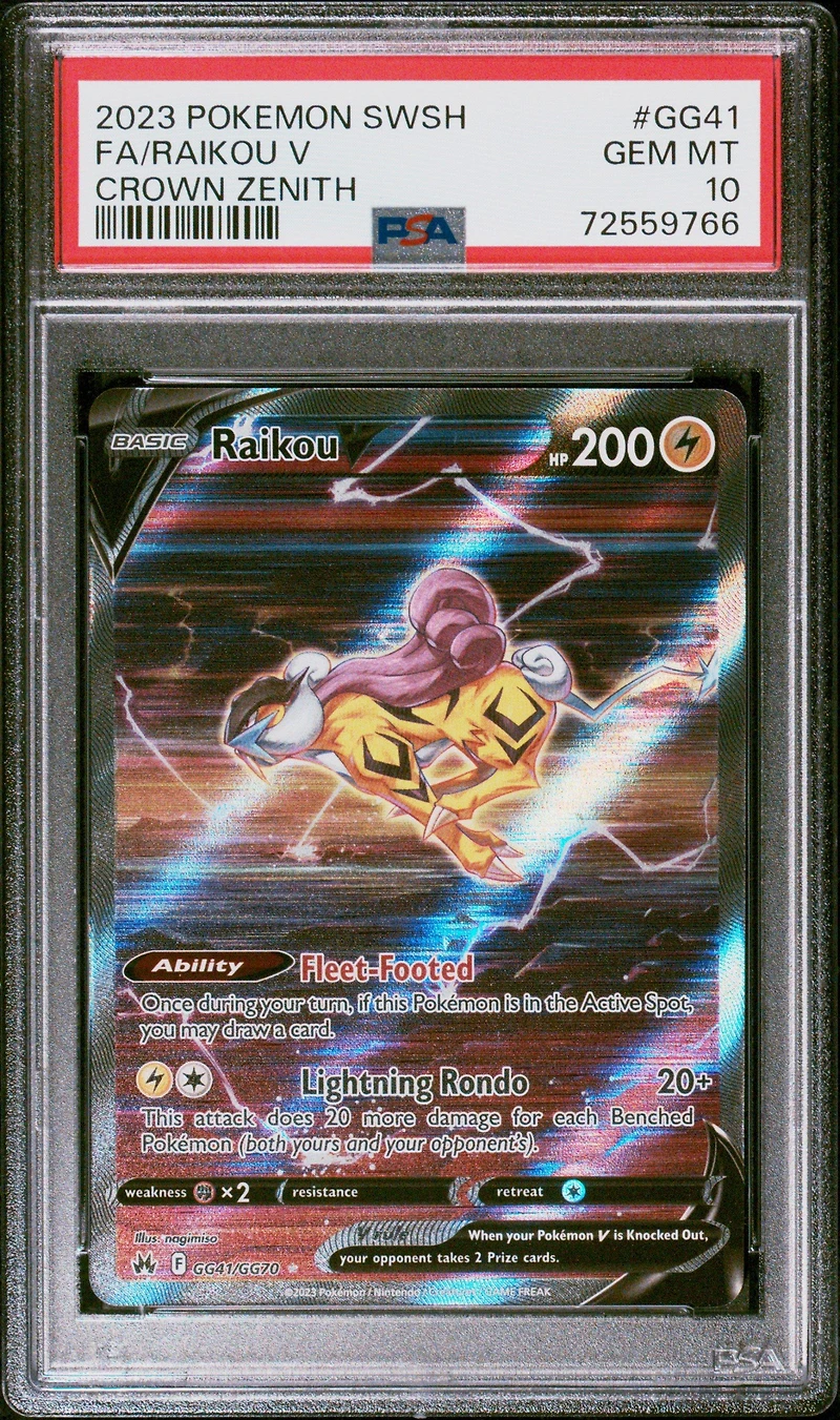 2023 Pokemon Sword And Shield Crown Zenith Gg41 Fa/raikou V PSA