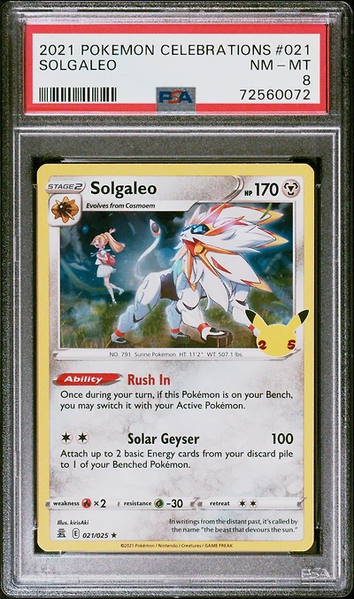 2021 Pokemon Celebrations 021 Solgaleo PSA
