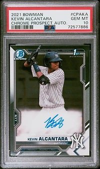 2021 Bowman Chrome Prospect Autographs Cpaka Kevin Alcantara PSA 10