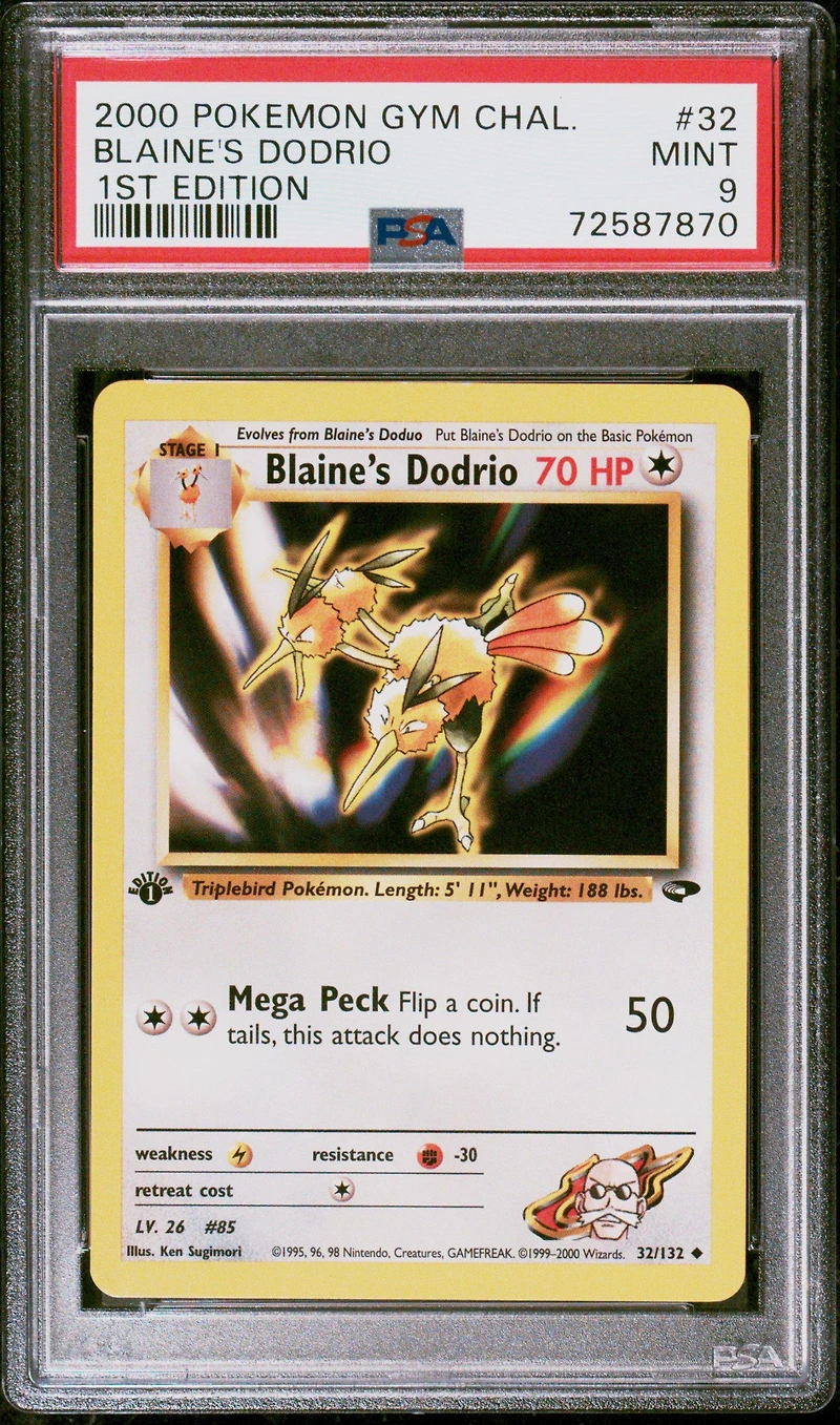 2000 Pokemon Gym Challenge 32 Blaine's Dodrio PSA 9