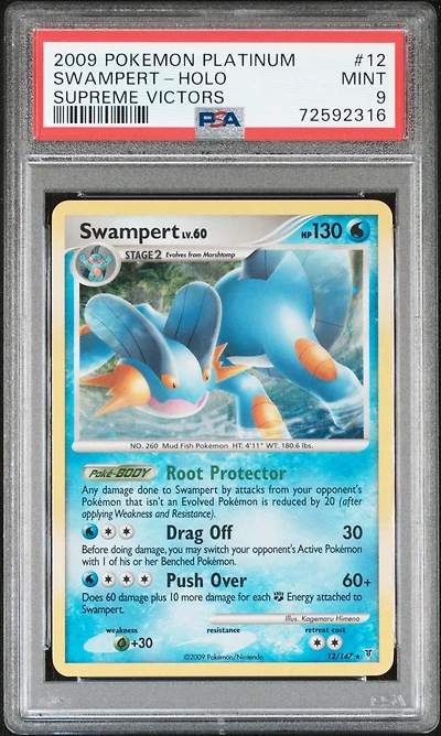 2009 Pokemon Platinum Supreme Victors 12 Swampert-holo PSA 9