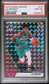 2019 Panini Mosaic 219 Ja Morant Pink Camo PSA 10