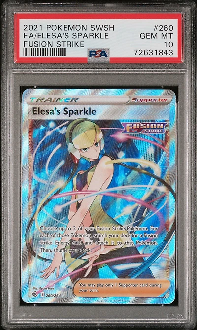 2021 Pokemon Sword & Shield Fusion Strike 260 Fa/elesa's Sparkle PSA 10
