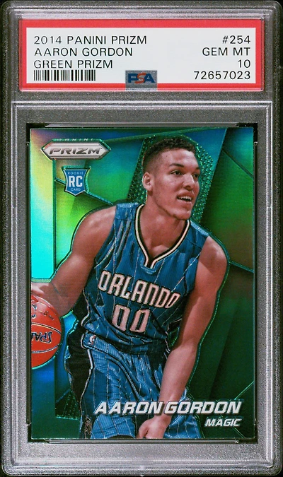 2014 Panini Prizm 254 Aaron Gordon Green Prizm PSA 10