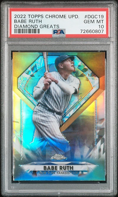 2022 Topps Chrome Update Diamond Greats Dgc19 Babe Ruth PSA 10