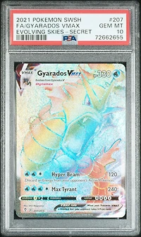 2021 Pokemon Sword & Shield Evolving Skies 207 Full Art/gyarados Vmax Secret PSA