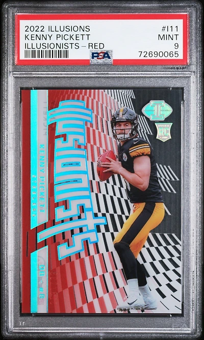 2022 Panini Illusions Illusionists I11 Kenny Pickett Red PSA 9