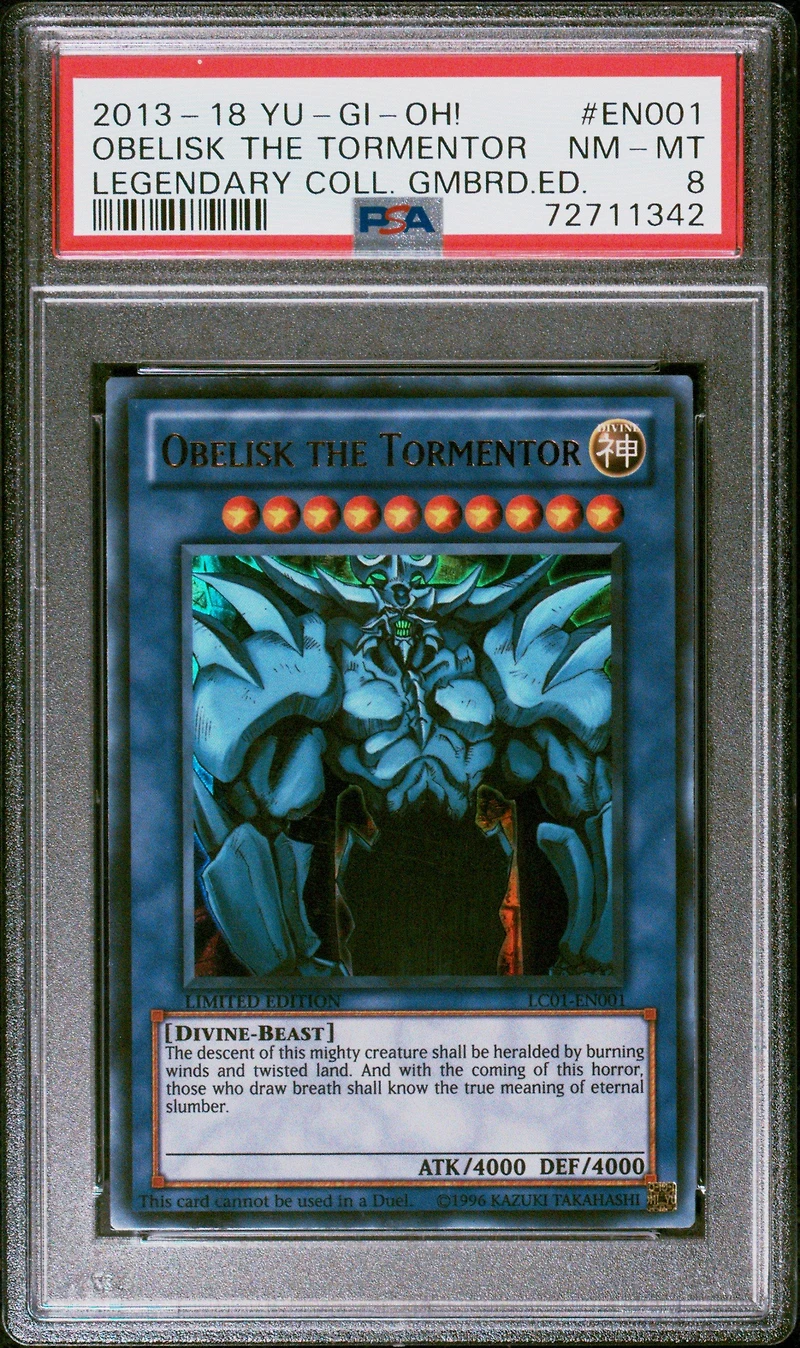 2013-2018 Yu-gi-oh! Legendary Collection Gameboard Edition En001 Obelisk The Tormentor PSA 8