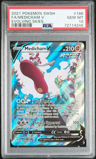 2021 Pokemon Sword & Shield Evolving Skies Full Art/medicham V PSA