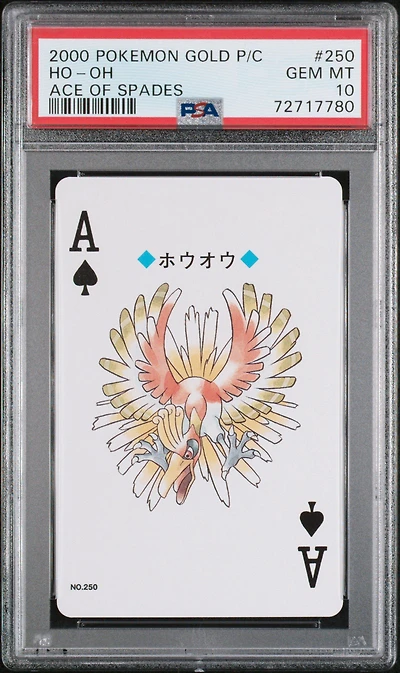 2000 Pokemon Gold Version Playing Cards 250 Ho-oh Ace Of Spades PSA 10