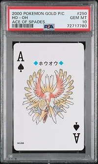 2000 Pokemon Gold Version Playing Cards 250 Ho-oh Ace Of Spades PSA 10