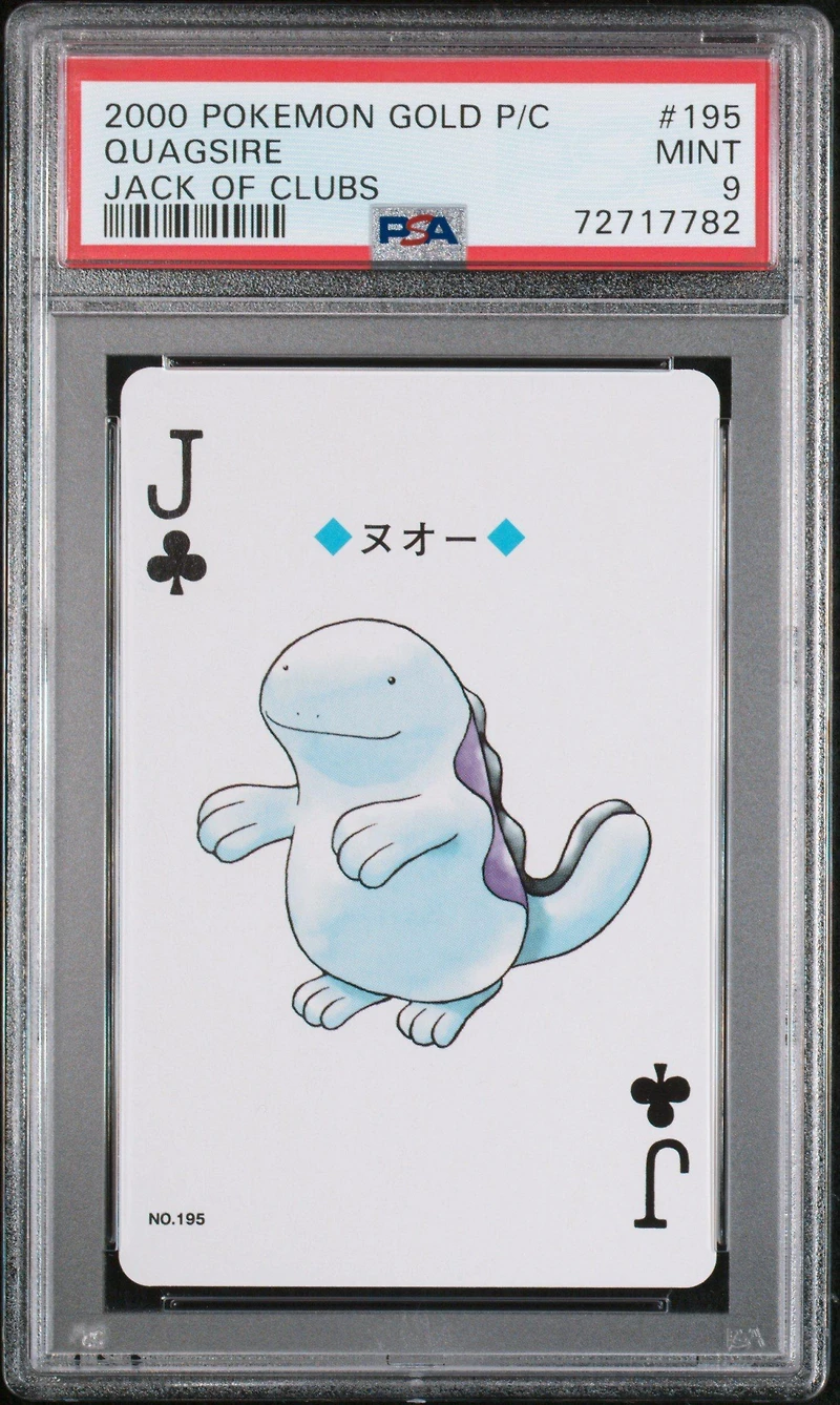 2000 Pokemon Gold Version Playing Cards 195 Quagsire Jack Of Clubs PSA 9