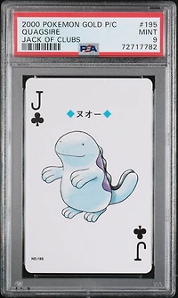 2000 Pokemon Gold Version Playing Cards 195 Quagsire Jack Of Clubs PSA 9