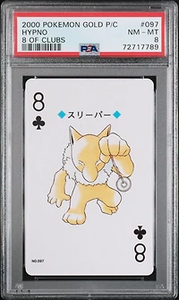 2000 Pokemon Gold Version Playing Cards 097 Hypno 8 Of Clubs PSA 8