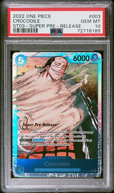 2022 One Piece Starter Deck-the Seven Warlords Of The Sea 003 Crocodile PSA 10
