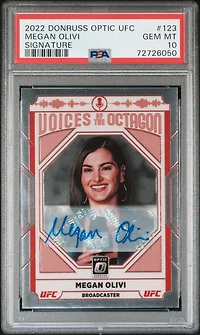 2022 Panini Donruss Optic Ufc 123 Megan Olivi Signature PSA 10