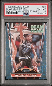 1992 Stadium Club Beam Team 21 Shaquille O'neal Members Only PSA 8