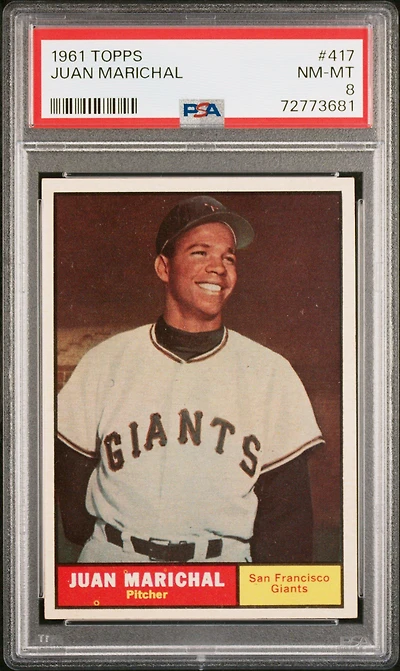 1961 Topps 417 Juan Marichal PSA 8