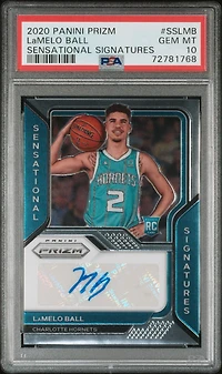 2020 Panini Prizm Sensational Signatures Sslmb Lamelo Ball PSA 10